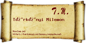 Tárkányi Milemon névjegykártya